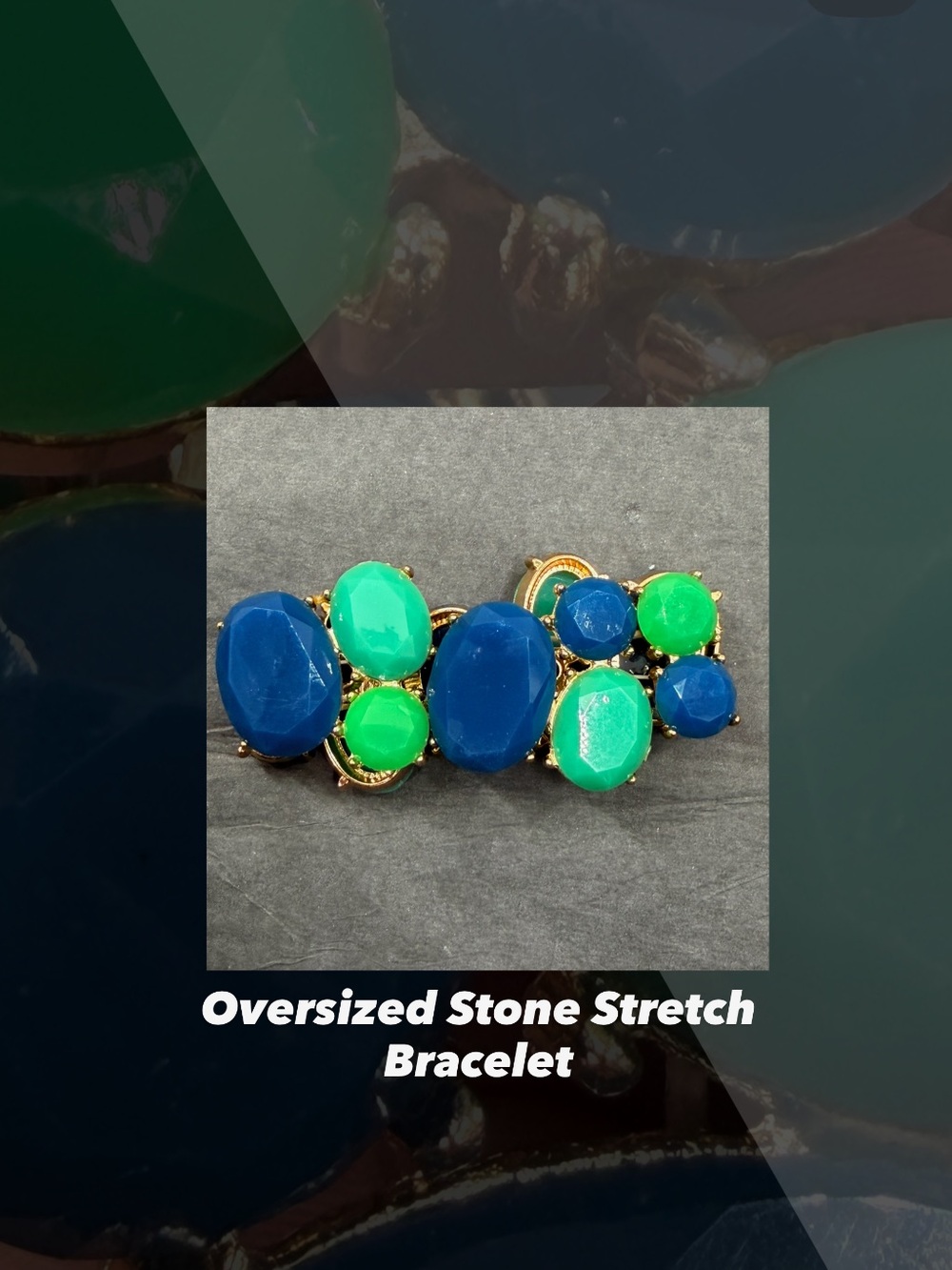 EUC Oversized Stone Stretch Bracelet